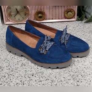 Vionic Suede Lug Sole Platform Oxford Loafer Women's Size 10